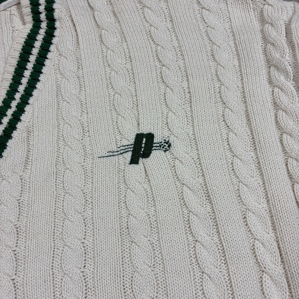 Prince Pickleball Retro Cricket Cable Knit Sweater Size XXL Preppy Tennis - Picture 5 of 11